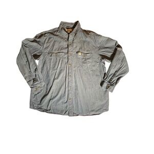 Carhartt Button Front Work Shirt 2XL Relaxed Fit Gray Long Sleeve